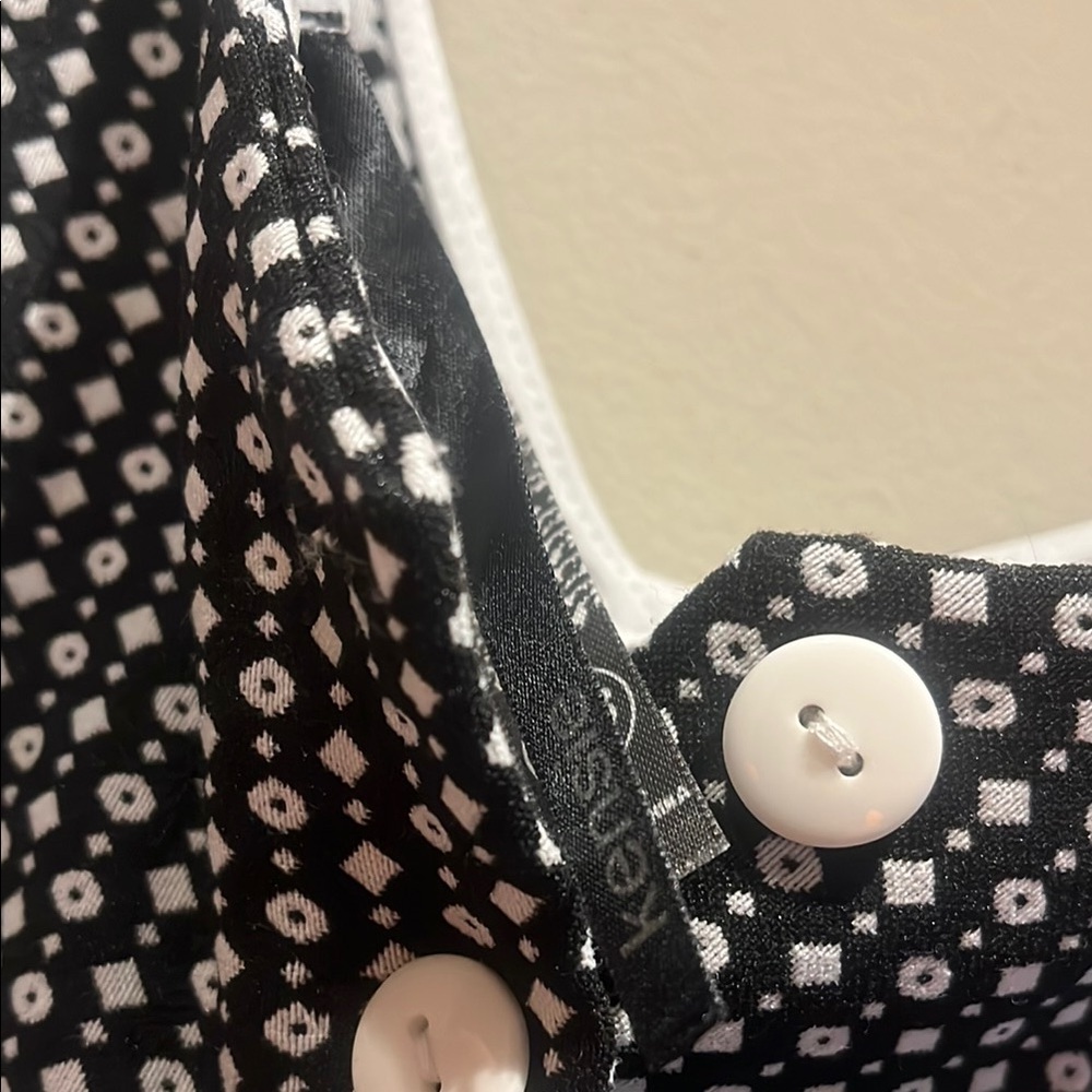 Kensie Button Down Black and White Polka Dot Skater Dress Small - Picture 4 of 5